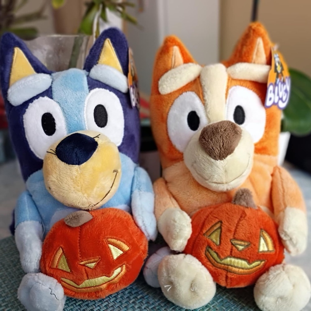 Bluey and Bingo Plush Toy Set with Pumpkins